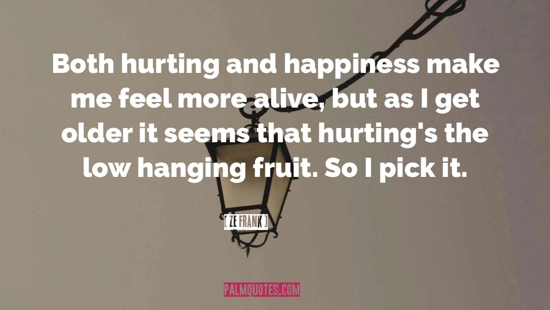 Ze Frank Quotes: Both hurting and happiness make