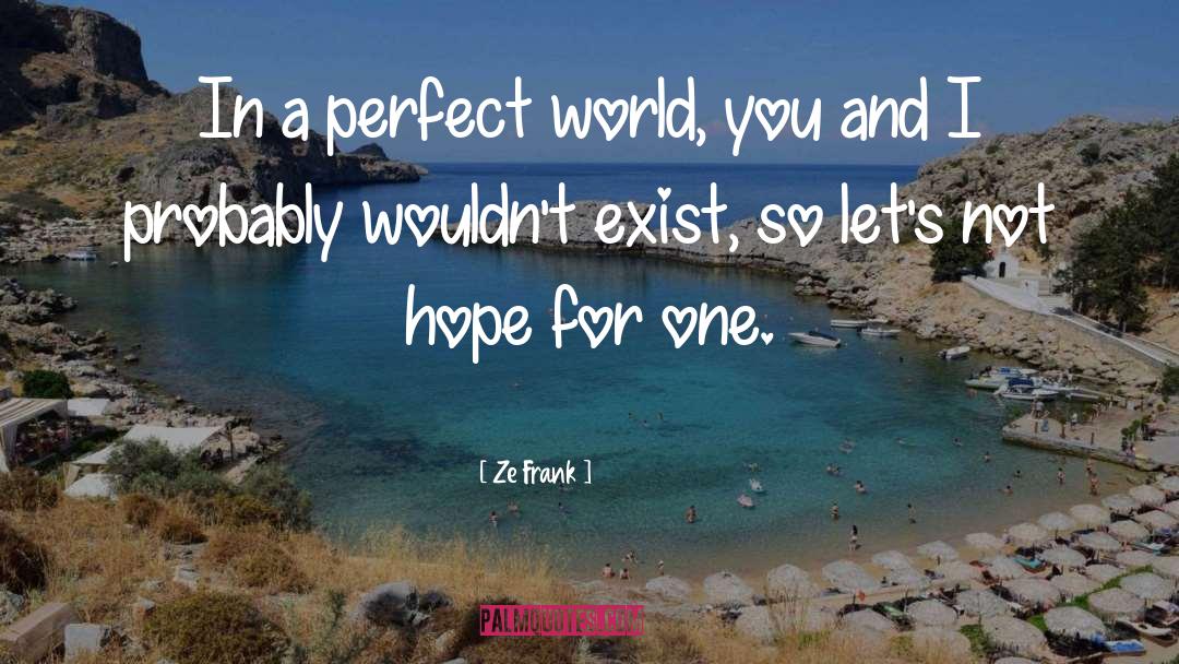 Ze Frank Quotes: In a perfect world, you