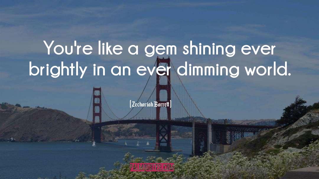 Zechariah Barrett Quotes: You're like a gem shining