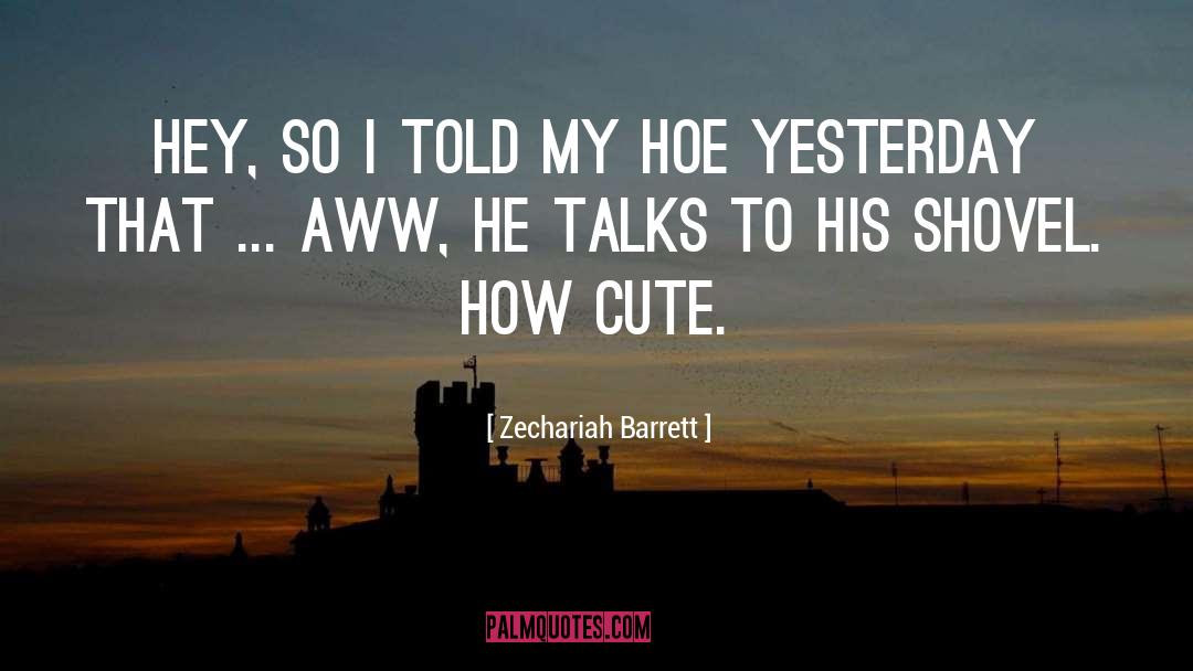 Zechariah Barrett Quotes: Hey, so I told my