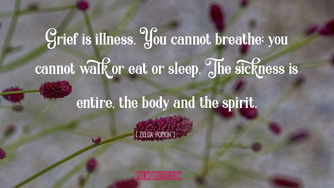 Zelda Popkin Quotes: Grief is illness. You cannot
