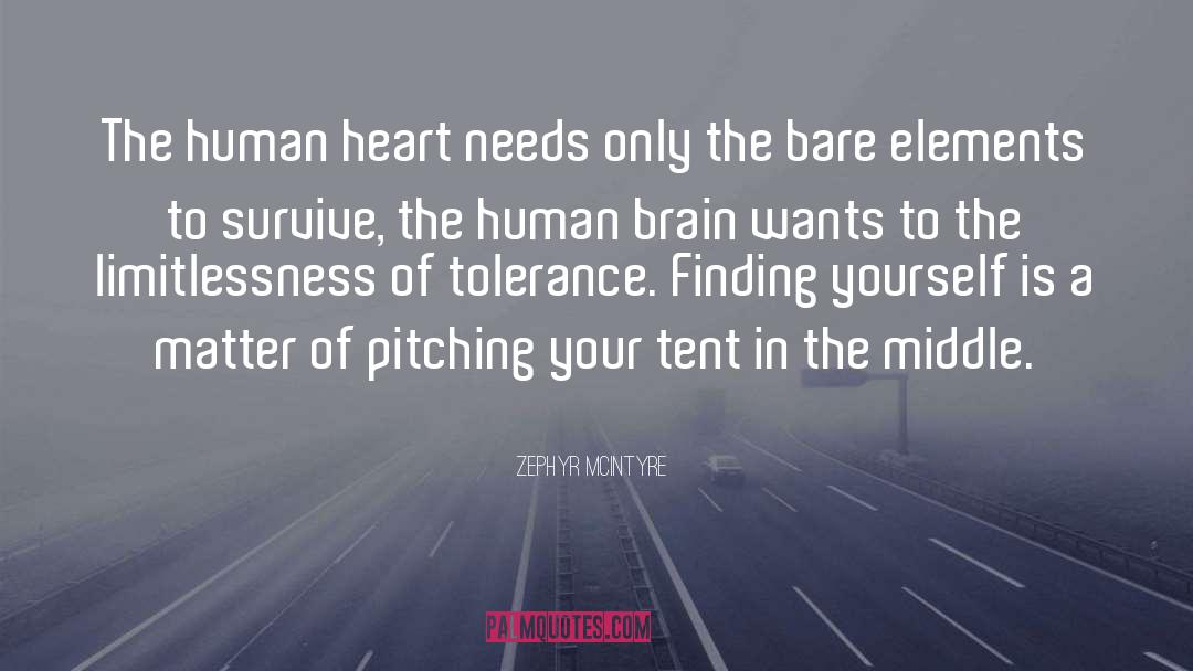 Zephyr McIntyre Quotes: The human heart needs only