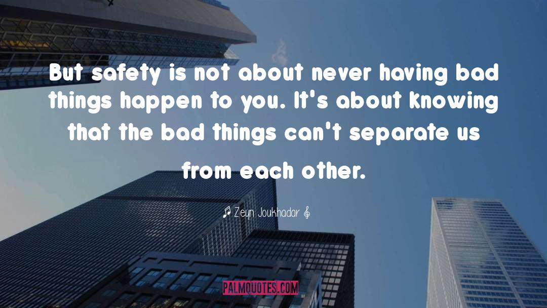 Zeyn Joukhadar Quotes: But safety is not about