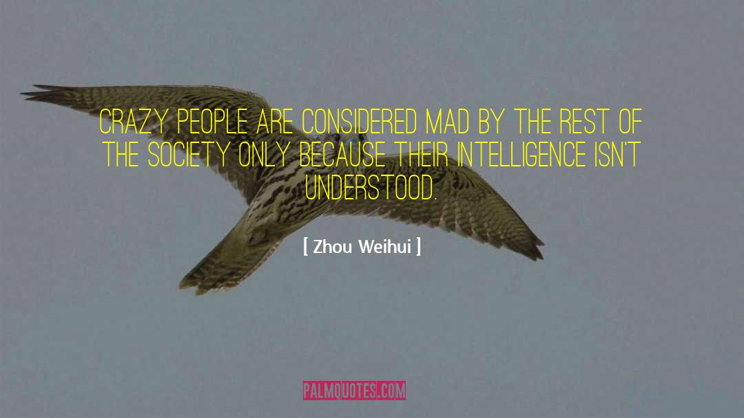 Zhou Weihui Quotes: Crazy people are considered mad