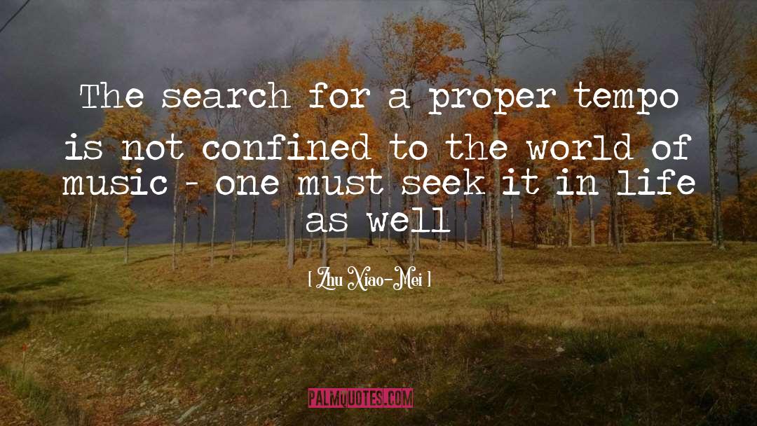Zhu Xiao-Mei Quotes: The search for a proper