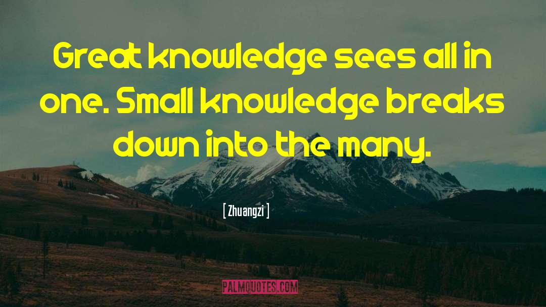 Zhuangzi Quotes: Great knowledge sees all in