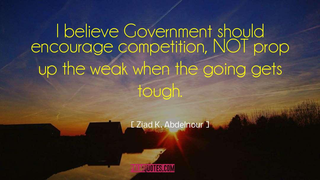 Ziad K. Abdelnour Quotes: I believe Government should encourage