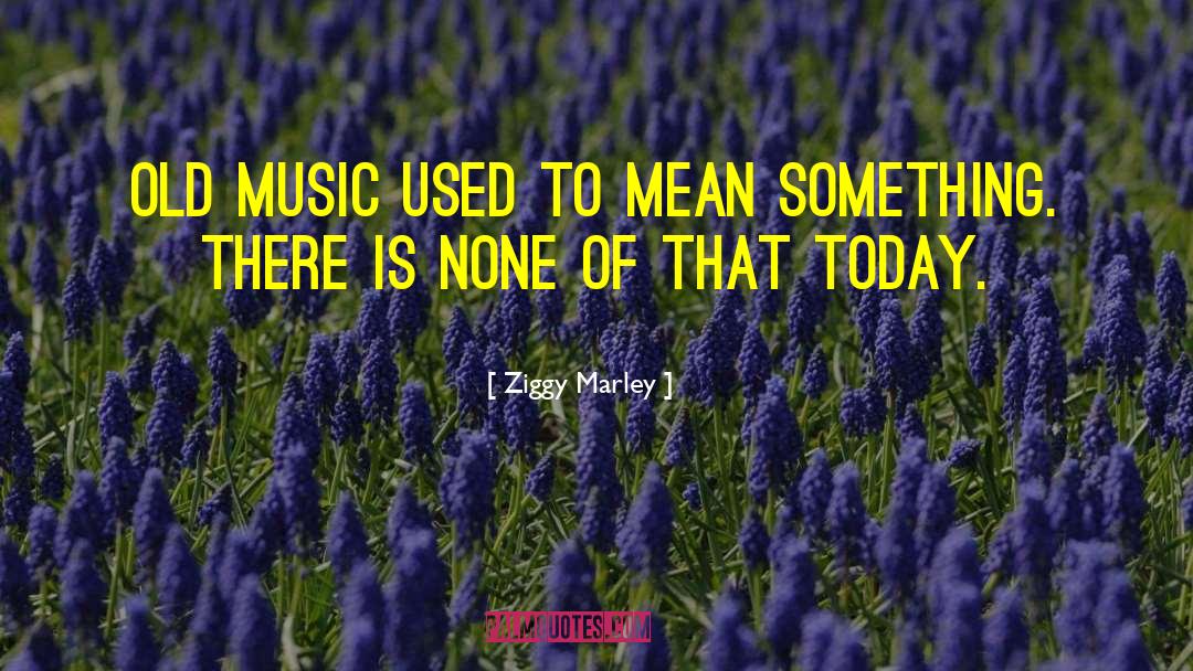 Ziggy Marley Quotes: Old music used to mean