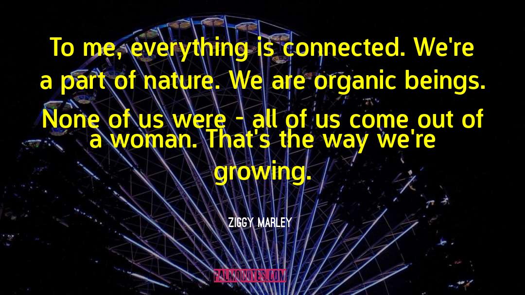 Ziggy Marley Quotes: To me, everything is connected.