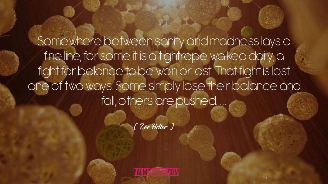 Zoe Heller Quotes: Somewhere between sanity and madness