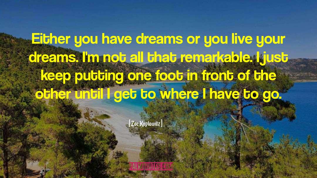 Zoe Koplowitz Quotes: Either you have dreams or