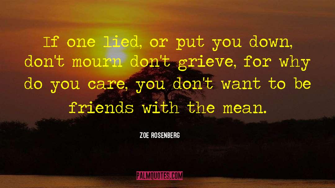 Zoe Rosenberg Quotes: If one lied, or put