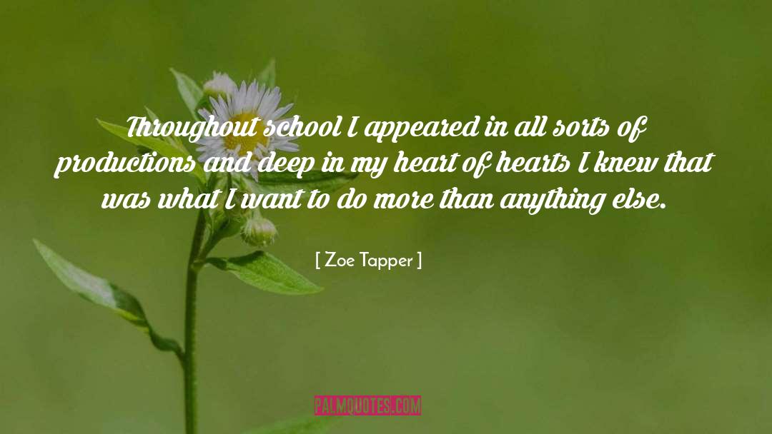 Zoe Tapper Quotes: Throughout school I appeared in