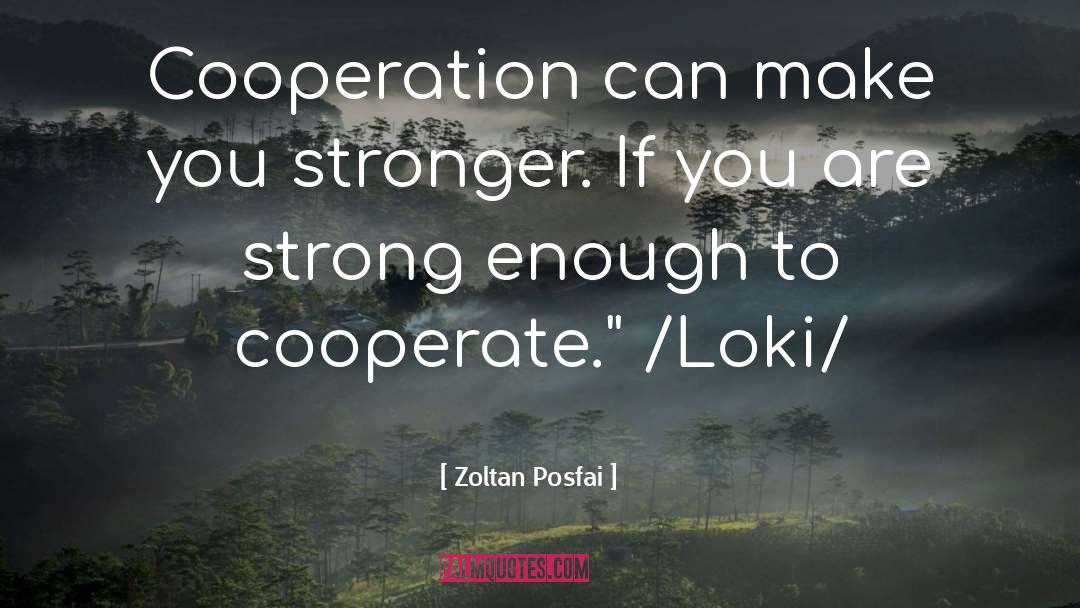 Zoltan Posfai Quotes: Cooperation can make you stronger.