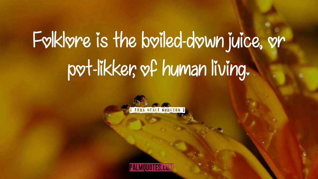 Zora Neale Hurston Quotes: Folklore is the boiled-down juice,