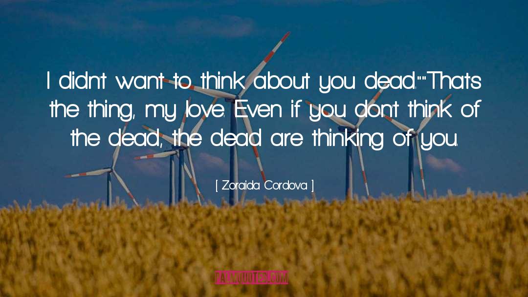 Zoraida Cordova Quotes: I didn't want to think