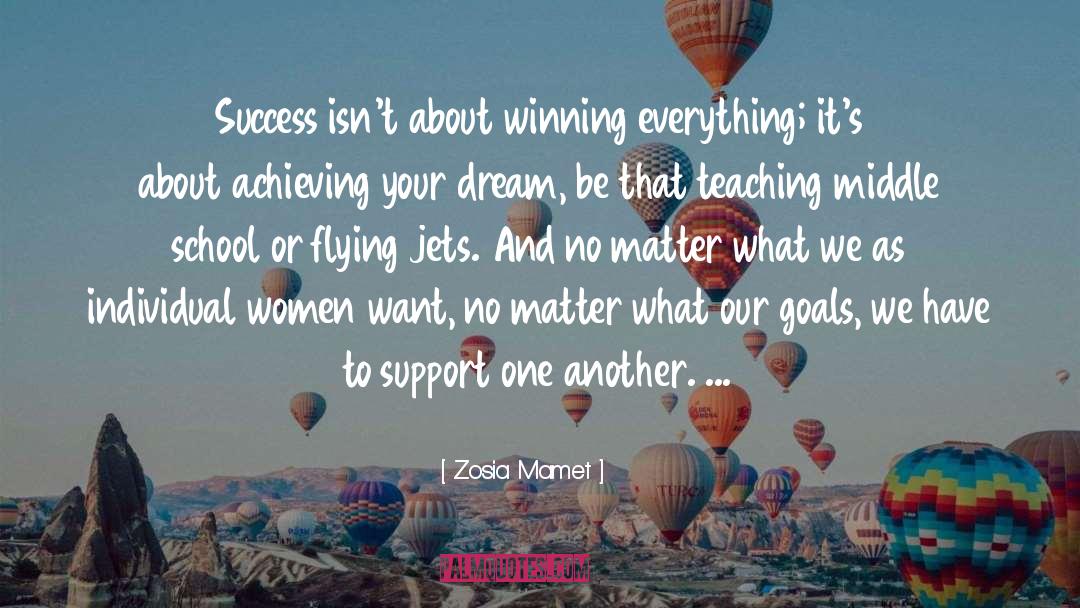 Zosia Mamet Quotes: Success isn't about winning everything;