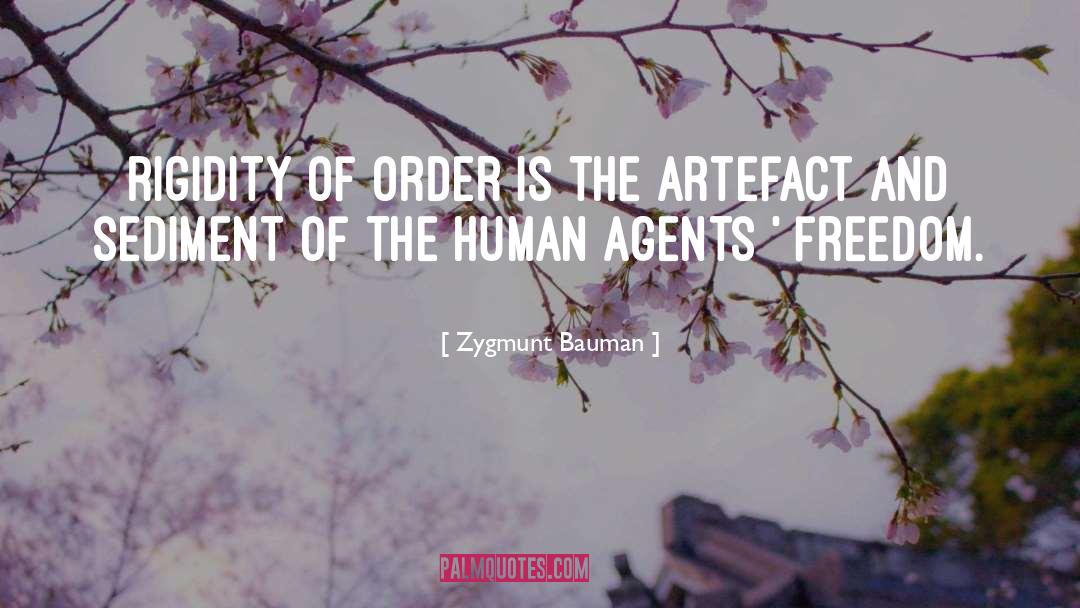 Zygmunt Bauman Quotes: Rigidity of order is the