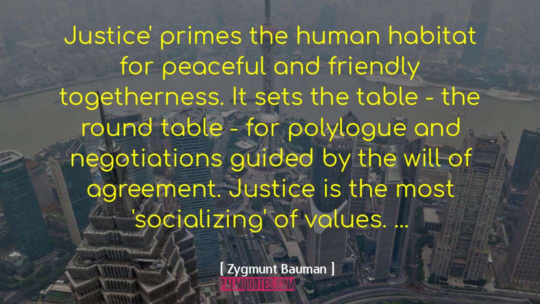Zygmunt Bauman Quotes: Justice' primes the human habitat