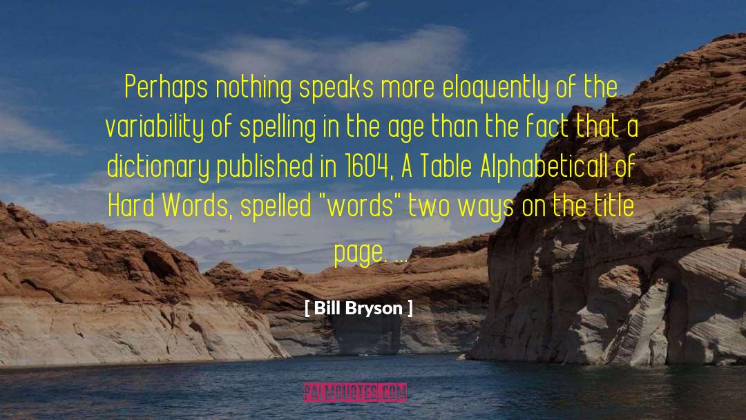 13s Table quotes by Bill Bryson