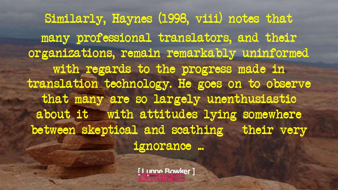 1998 quotes by Lynne Bowker