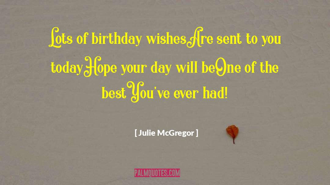 200 Happy Birthday Wishes Wishes quotes by Julie McGregor