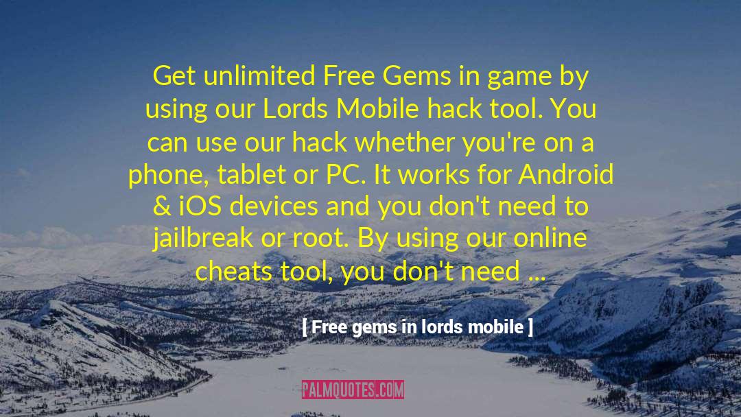 4 Elements Poems quotes by Free Gems In Lords Mobile