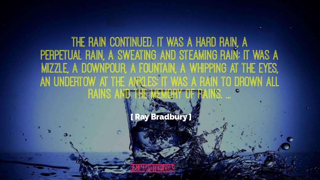 A Girl Sitting Alone In Rain With quotes by Ray Bradbury