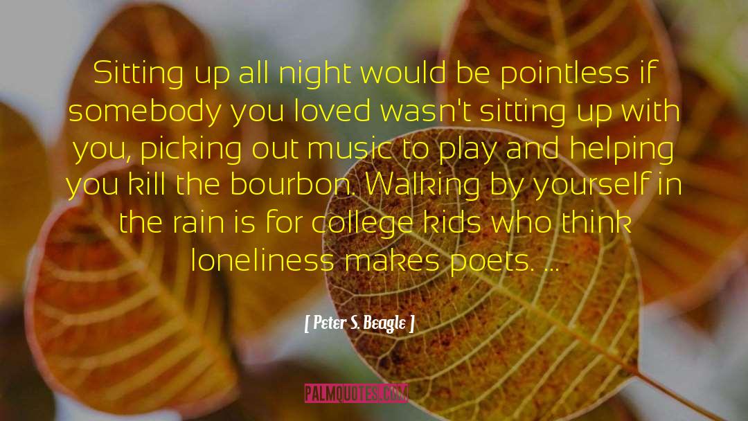 A Girl Sitting Alone In Rain With quotes by Peter S. Beagle