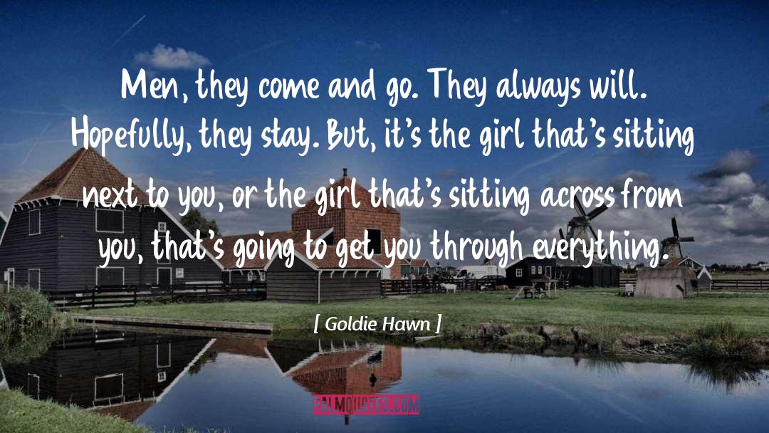 A Girl Sitting Alone In Rain With quotes by Goldie Hawn