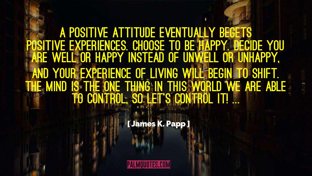 A Positive Mindset quotes by James K. Papp