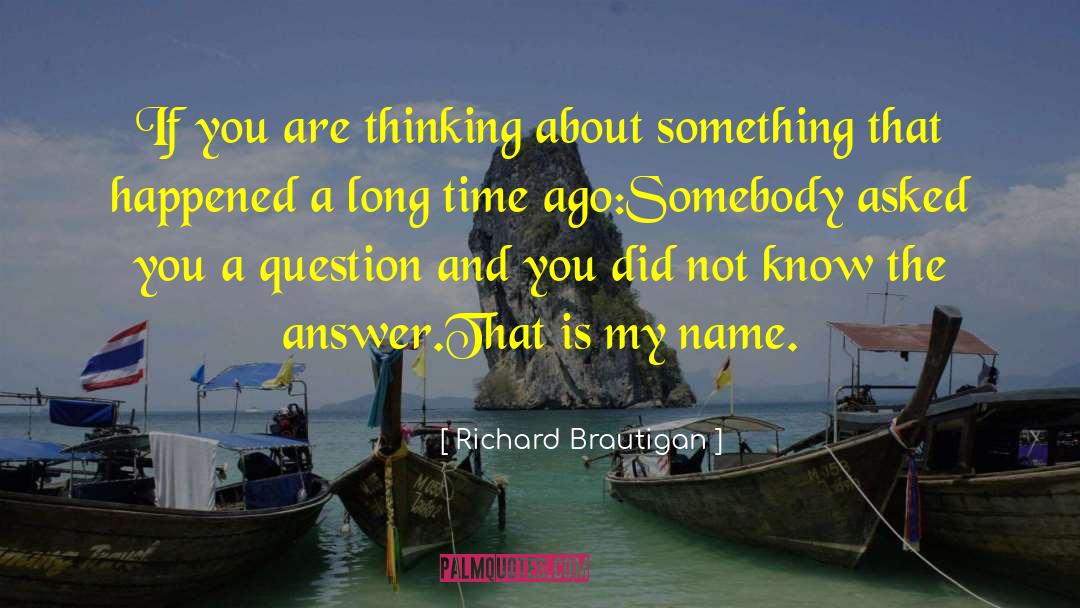 A Question Not Asked quotes by Richard Brautigan