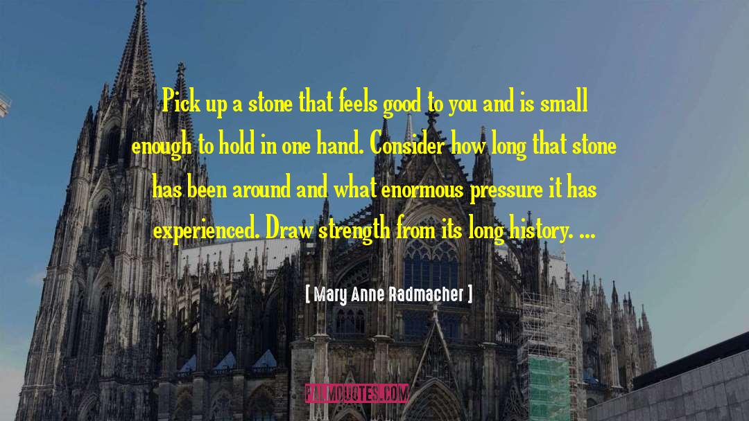A Stone quotes by Mary Anne Radmacher