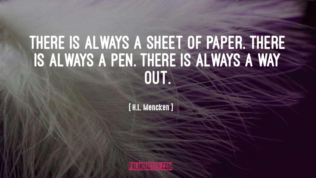 A Way Out quotes by H.L. Mencken