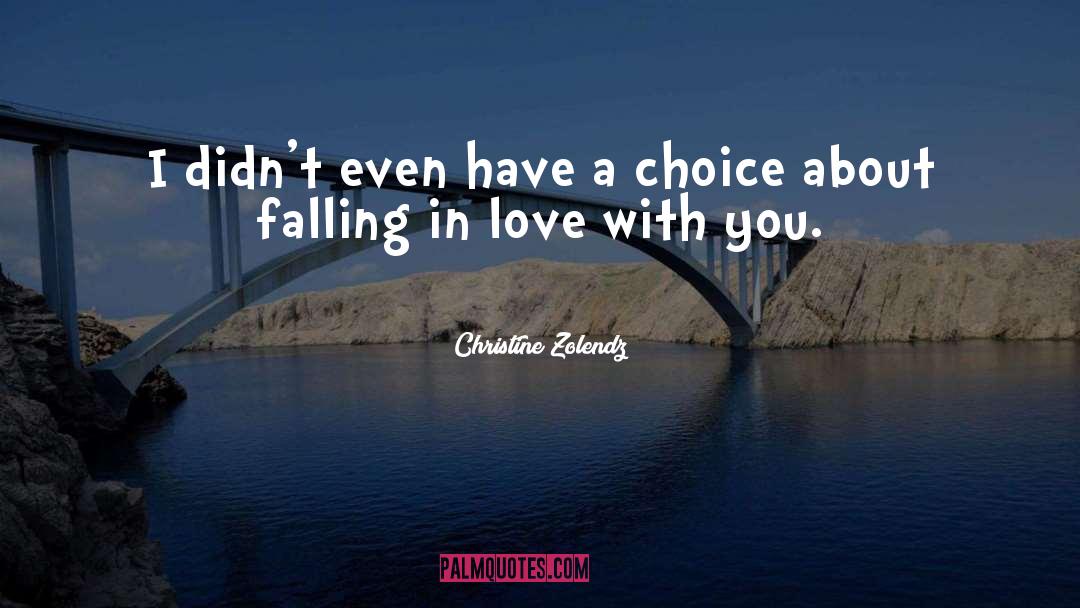 About Falling In Love quotes by Christine Zolendz