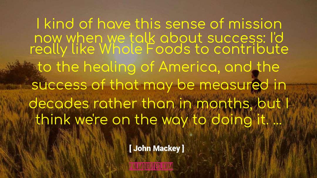 About Success quotes by John Mackey