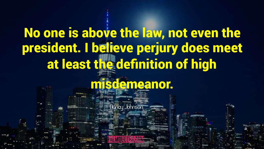 Above The Law quotes by Nancy Johnson