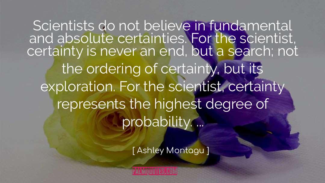 Absolute Certainty quotes by Ashley Montagu