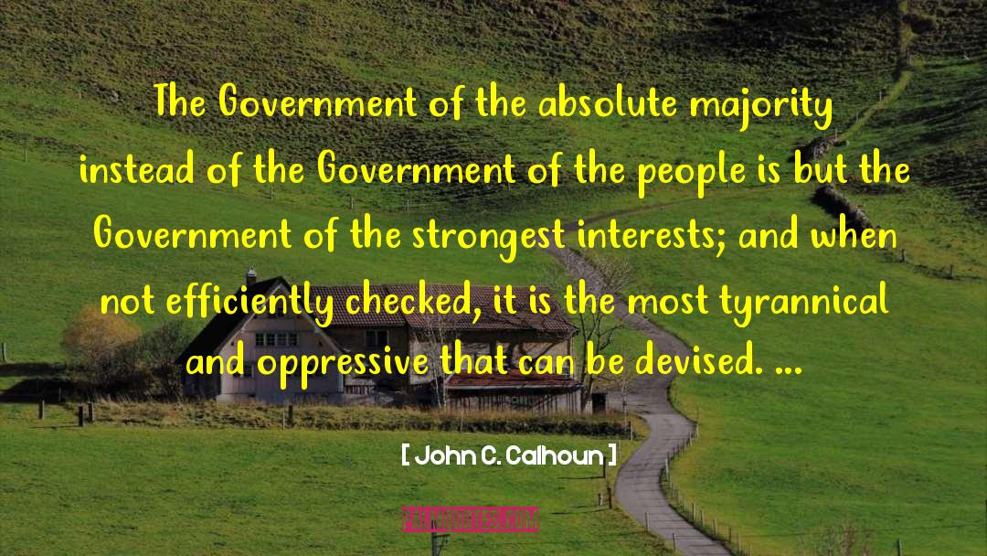 Absolute Poverty quotes by John C. Calhoun