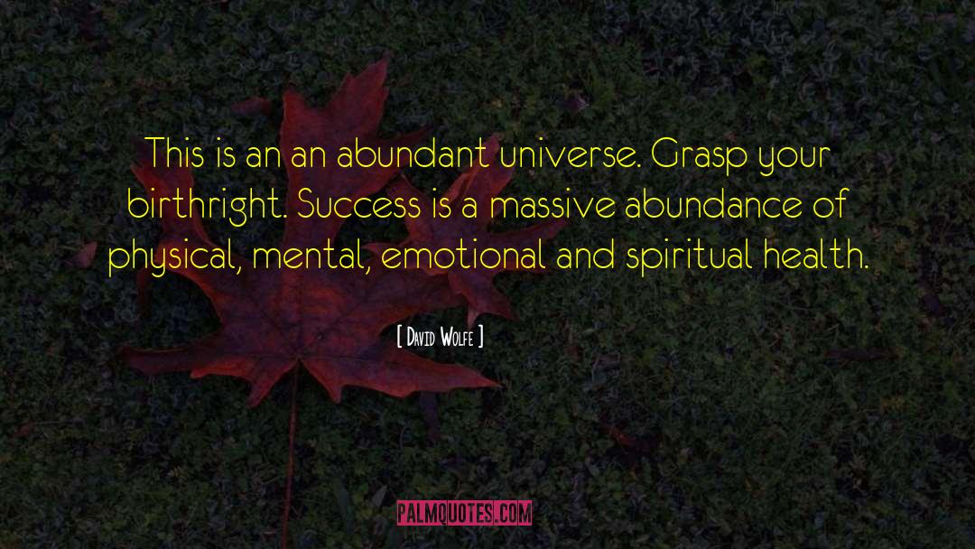 Abundance And Prosperity quotes by David Wolfe