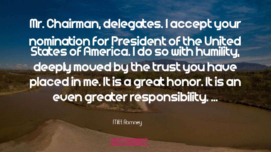 Accepting Responsibility quotes by Mitt Romney