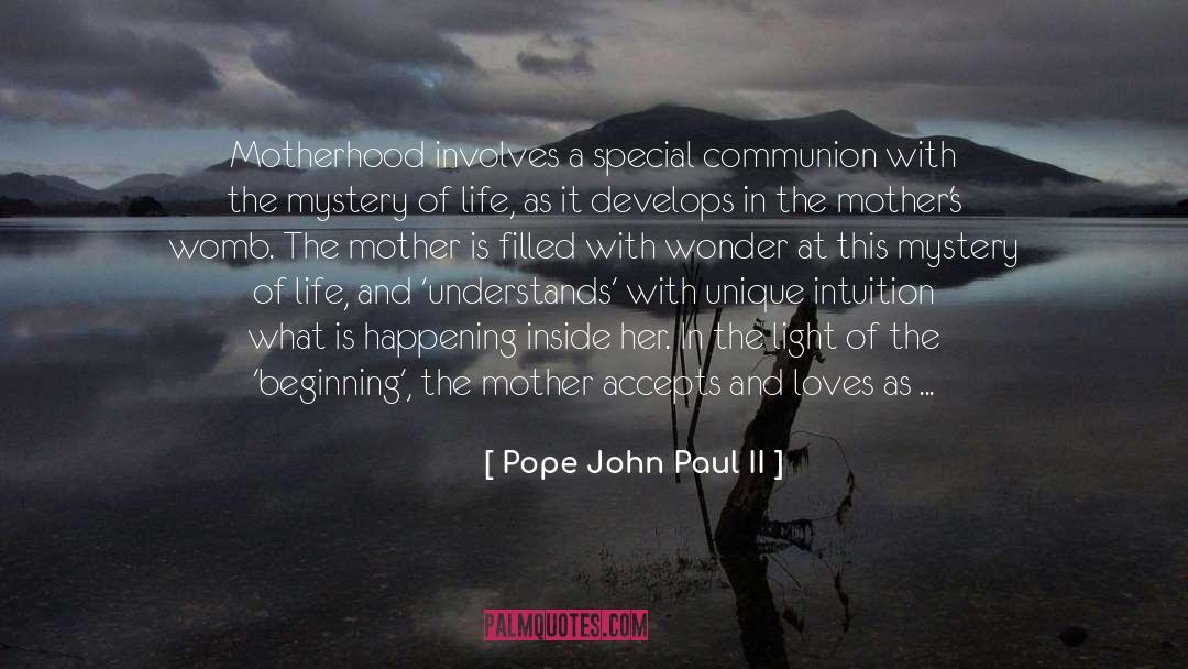 Accepts quotes by Pope John Paul II