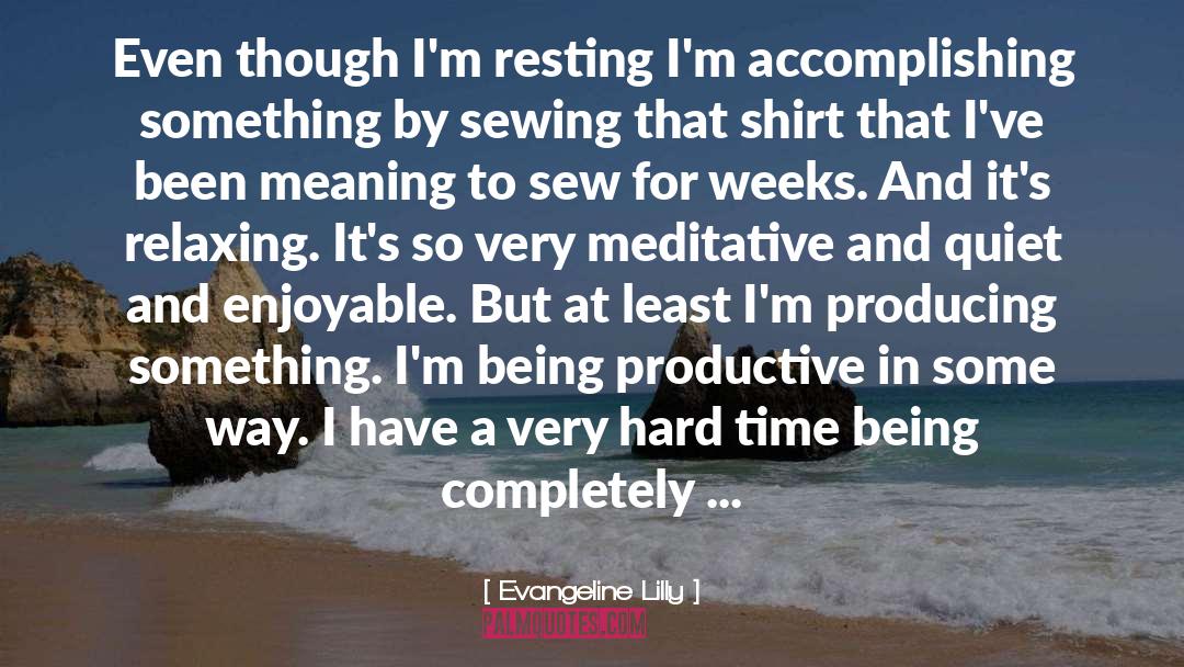 Accomplishing Something quotes by Evangeline Lilly