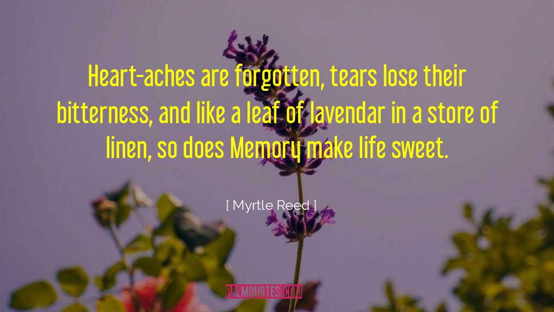 Aches quotes by Myrtle Reed