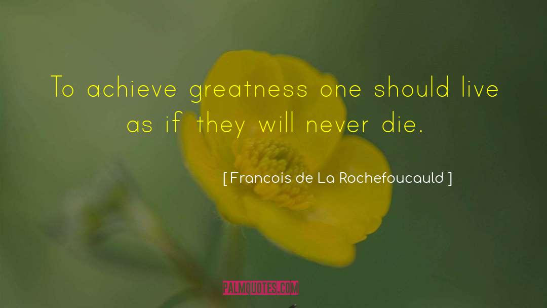 Achieve Greatness quotes by Francois De La Rochefoucauld
