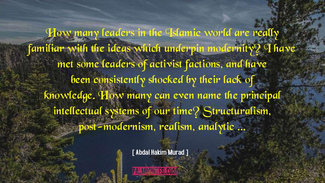 Acknowledging quotes by Abdal Hakim Murad