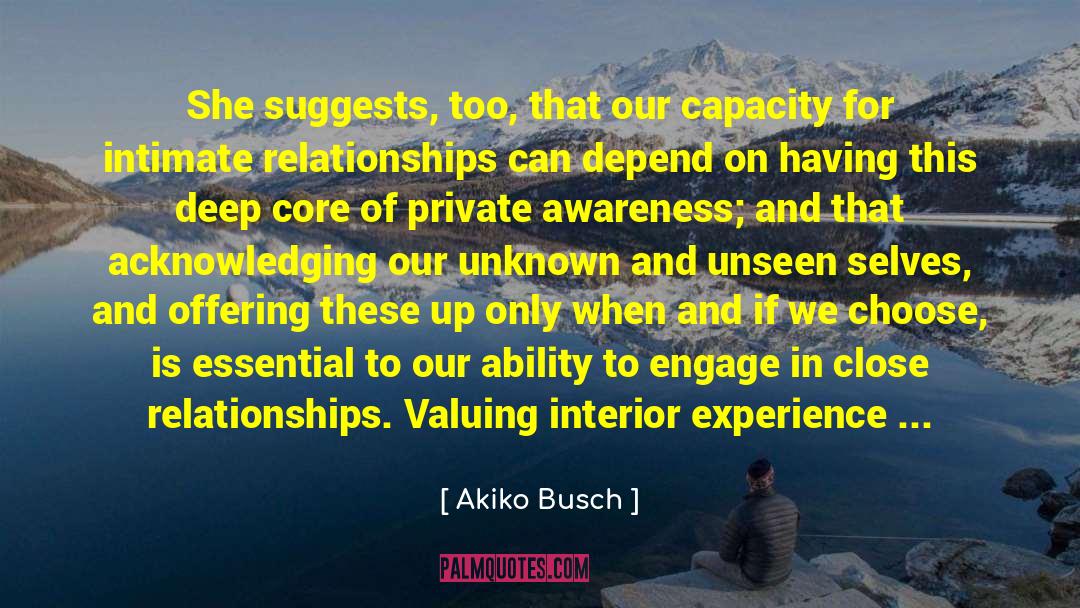 Acknowledging quotes by Akiko Busch