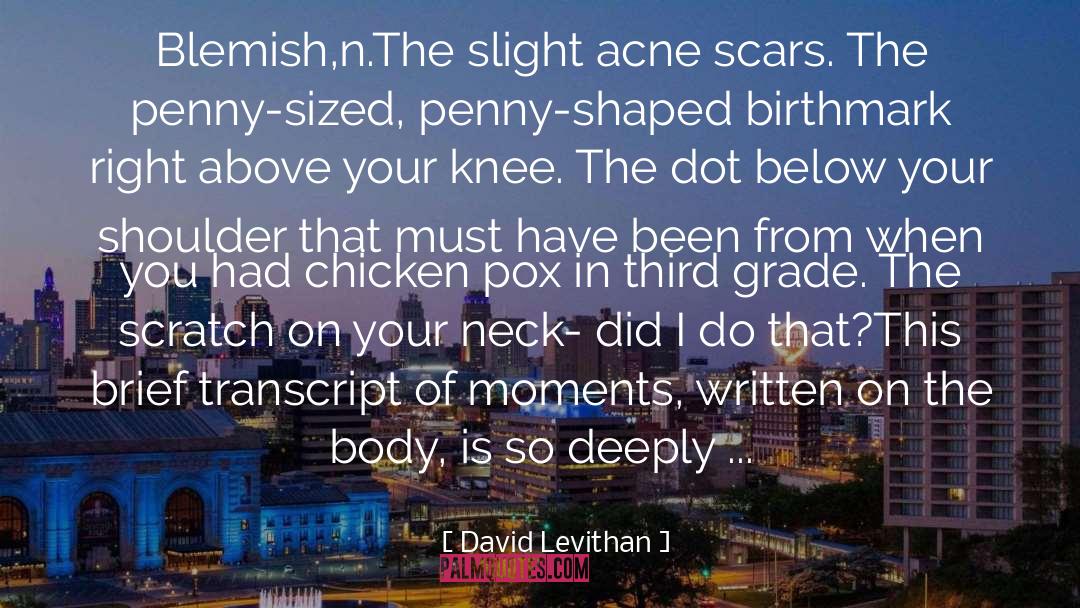 Acne Scars Treatment quotes by David Levithan