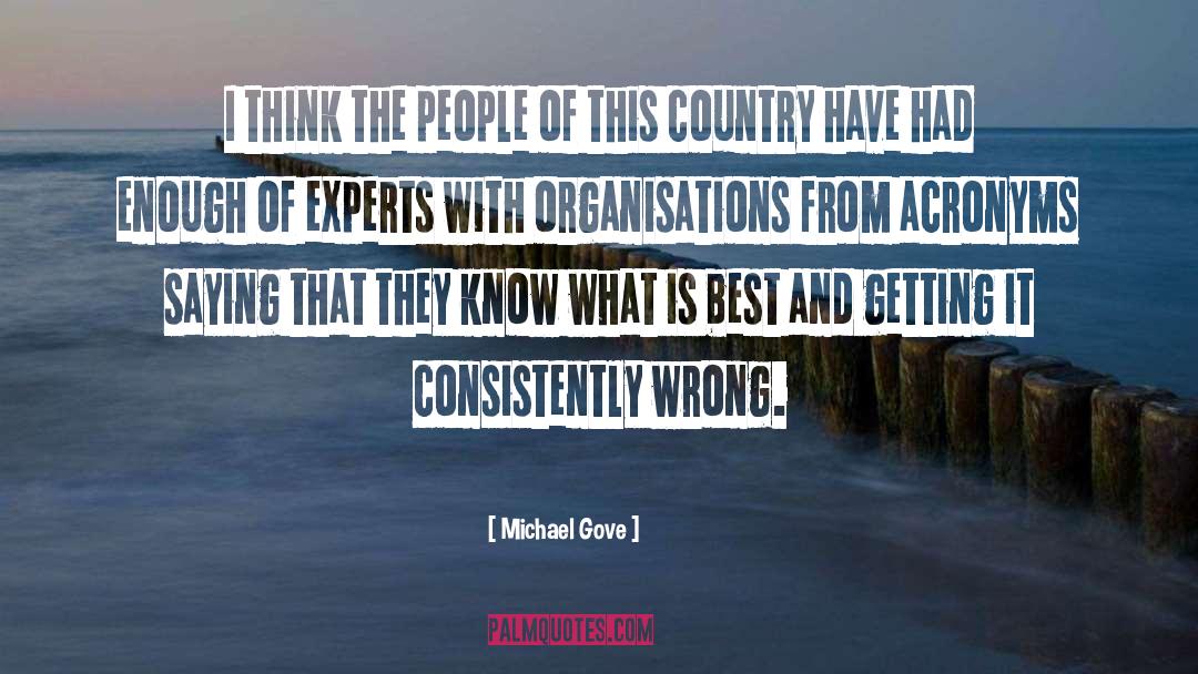 Acronyms quotes by Michael Gove