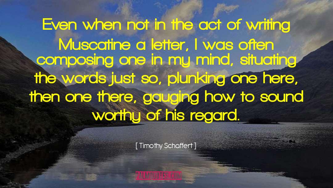 Act Of Writing quotes by Timothy Schaffert